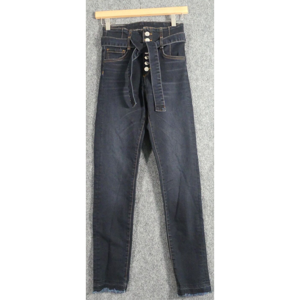 Veronica Beard Navy Skinny Jeans with Tie Waist